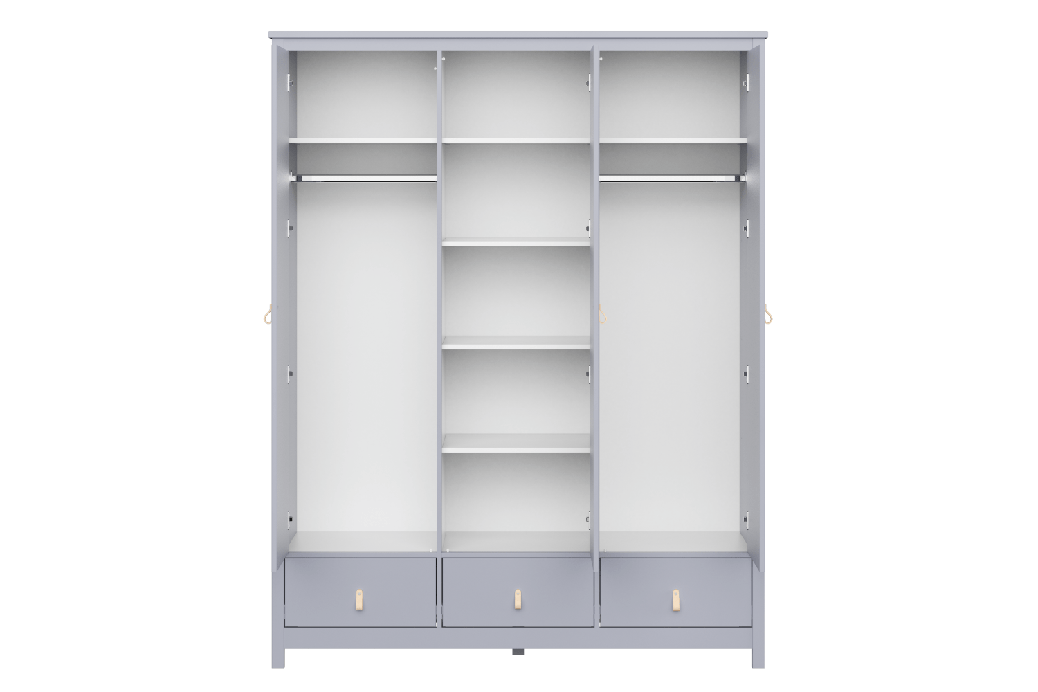 Шкаф распашной серый трехстворчатый Wood ELLIPSE ELLIPSE WOOD 00-3951345 Серый Santreyd  - Вид №2