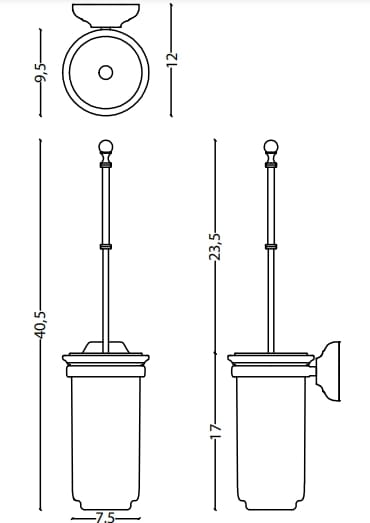 Керамическая настенная туалетная щетка Park Avenue Waldorf ARCH-00109666 - Вид №2
