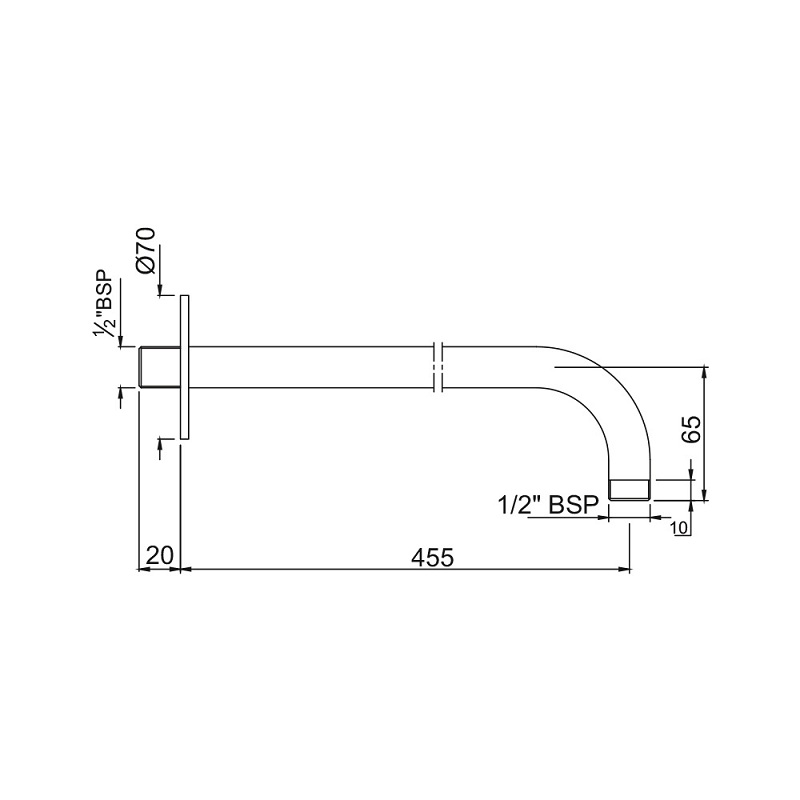 SHA-CHR-479L450 Держатель верхнего душа Jaquar Shower Santreyd - Вид №1
