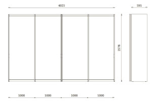 Модульный стеклянный шкаф с раздвижными дверями