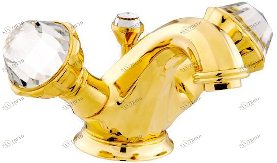 Bronces Mestre Смеситель для умывальника на одно отверстие с кристаллами swarovski® Indica sun-id-1436806