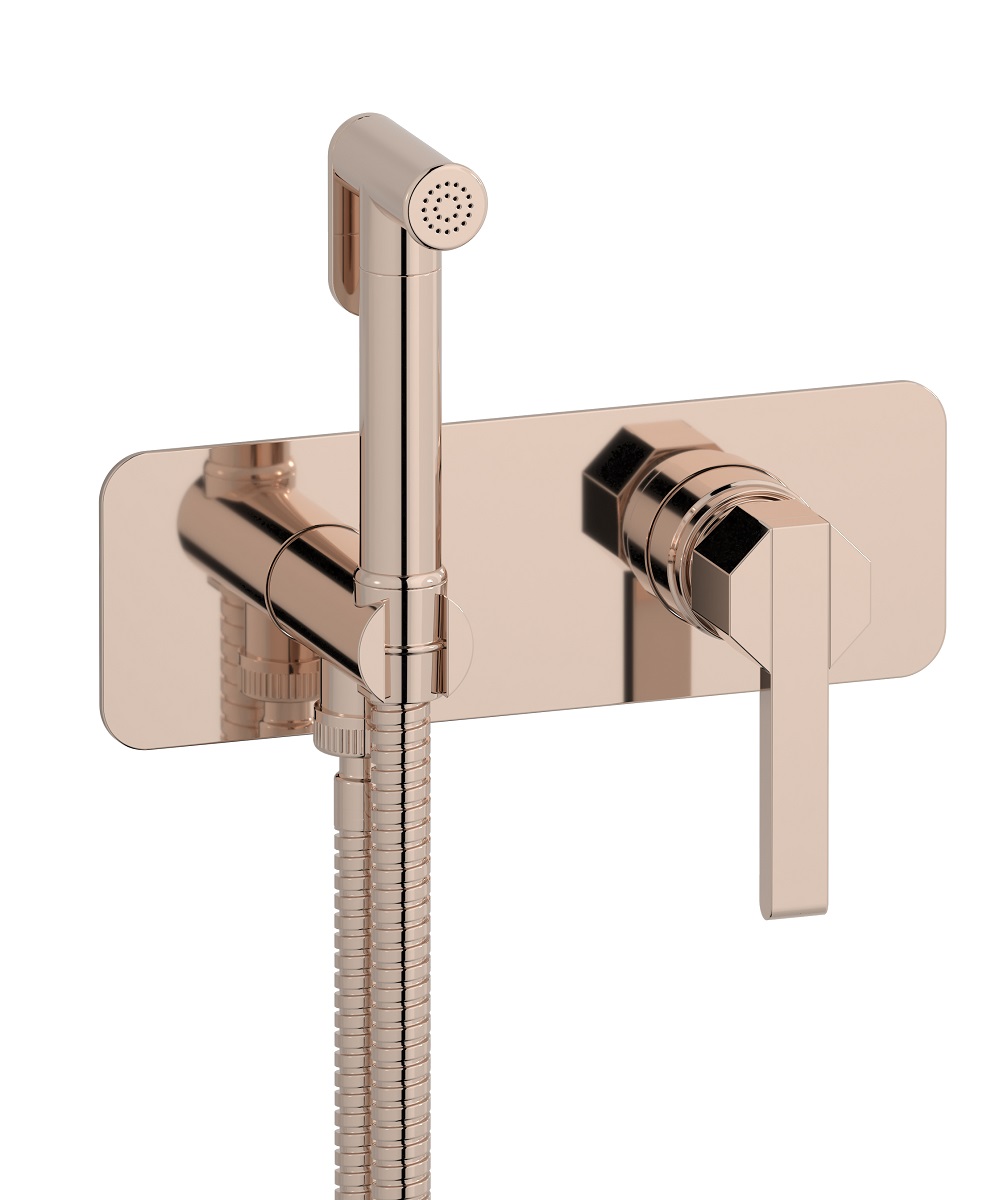 Внешние части гигенического душа со смесителем. WE ARE IB bl706rs Rose Gold Belmondo 