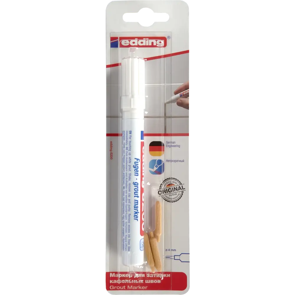 Edding Маркер для плиточных швов белый 4 мм с защитой от плесени 82386652 STLM-0026116 - Вид №1