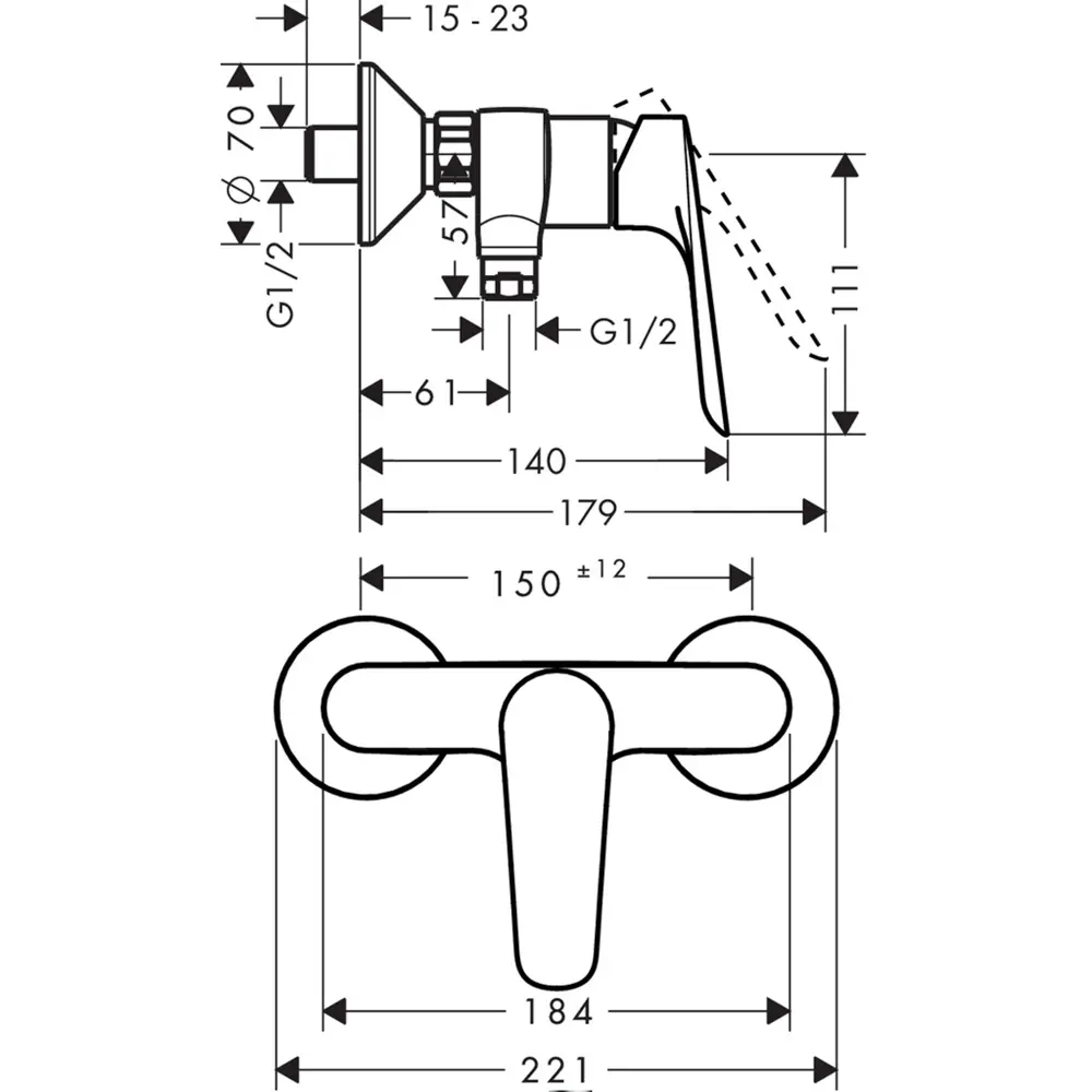 Смеситель для душа Hansgrohe Logis встраиваемый 18624920 STLM-2114894  - Вид №6