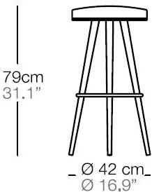 Bivaq Высокий садовый табурет из ткани с подставкой для ног Vint sun-id-1361987 - Вид №5