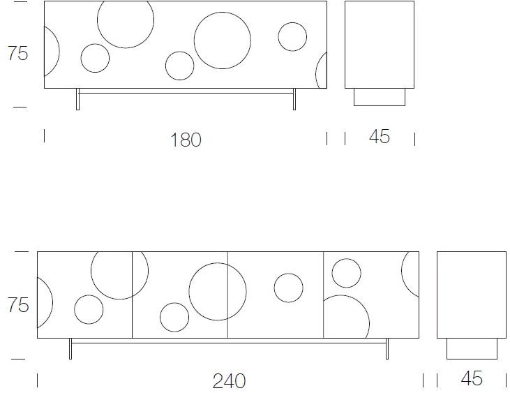 Tonin Casa Буфет из лакированной мдф с распашными дверцами Matisse T8638 - t8639 - Вид №4