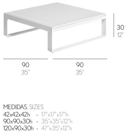 GANDIABLASCO Садовый журнальный столик из термо-лакированного алюминия Flat sun-id-1436359 - Вид №2