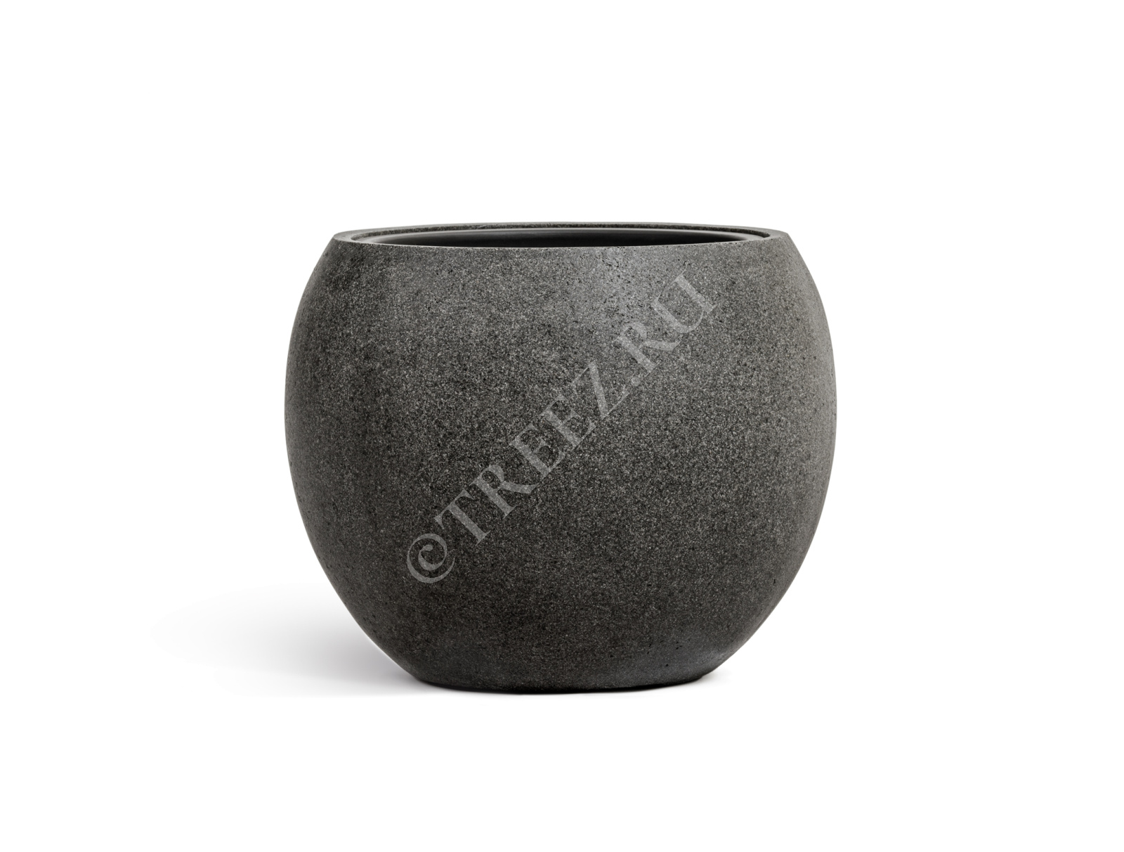 41.3319-01-025-GR-40 Кашпо  Effectory - серия Stone - Большая полусфера - Тёмно-серый камень Цветочная коллекция  - Вид №4