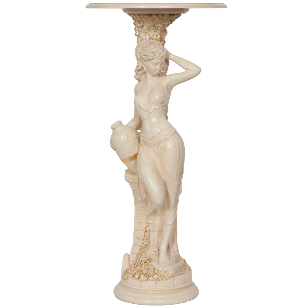 13055+11486 Подставка декоративная Девушка с кувшином Айвори BOGACHO  - Вид №9