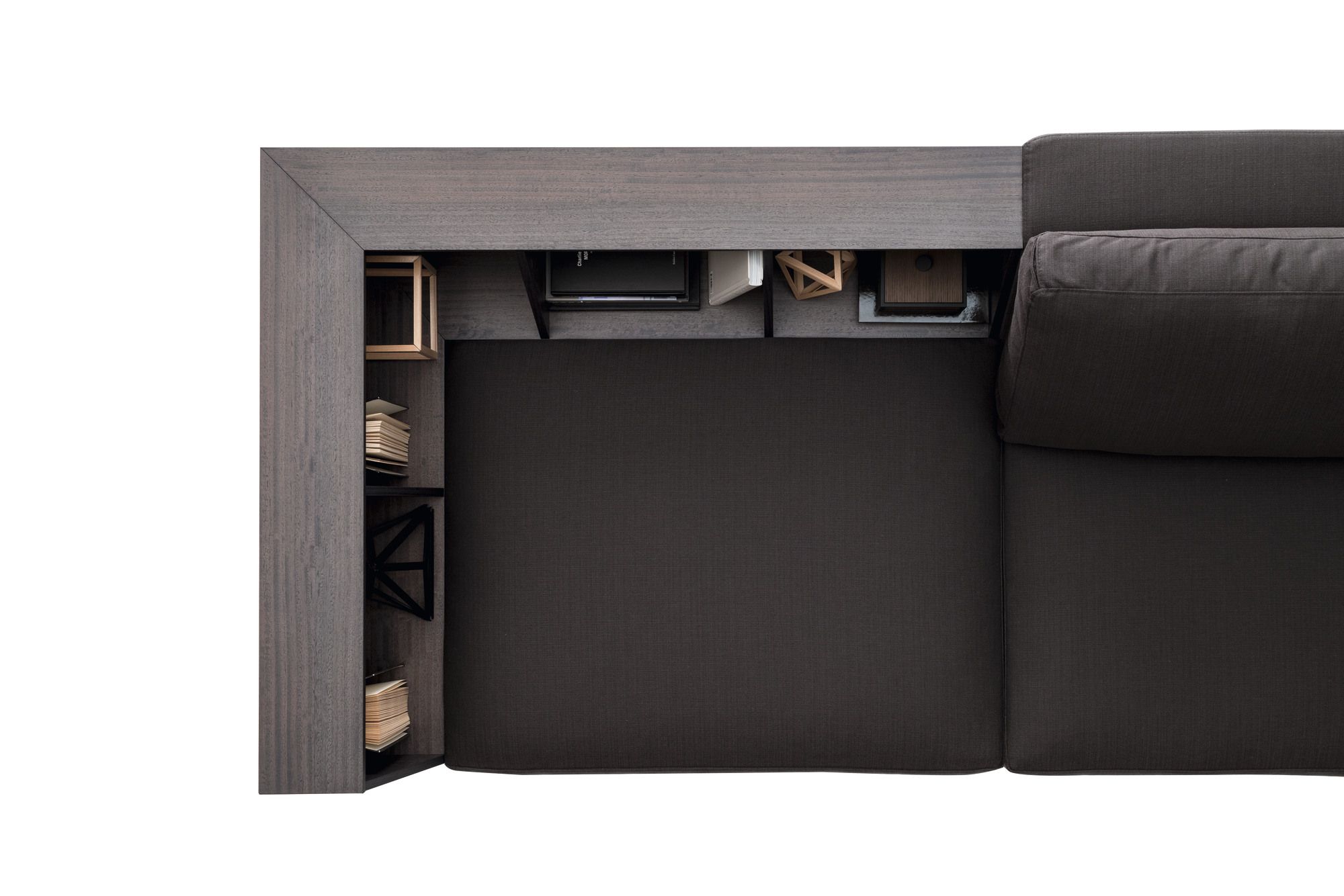 Тканевый диван с подставкой для журналов с полуостровом Ditre Italia Kim ARCH-00138711 - Вид №4