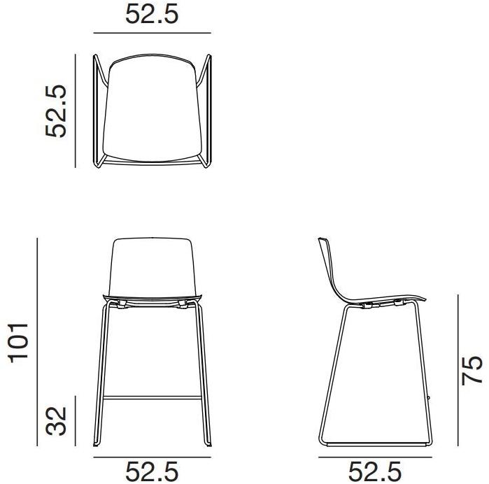 arper Табурет из полипропилена с высокими санками и спинкой Aava sun-id-1471805 - Вид №2