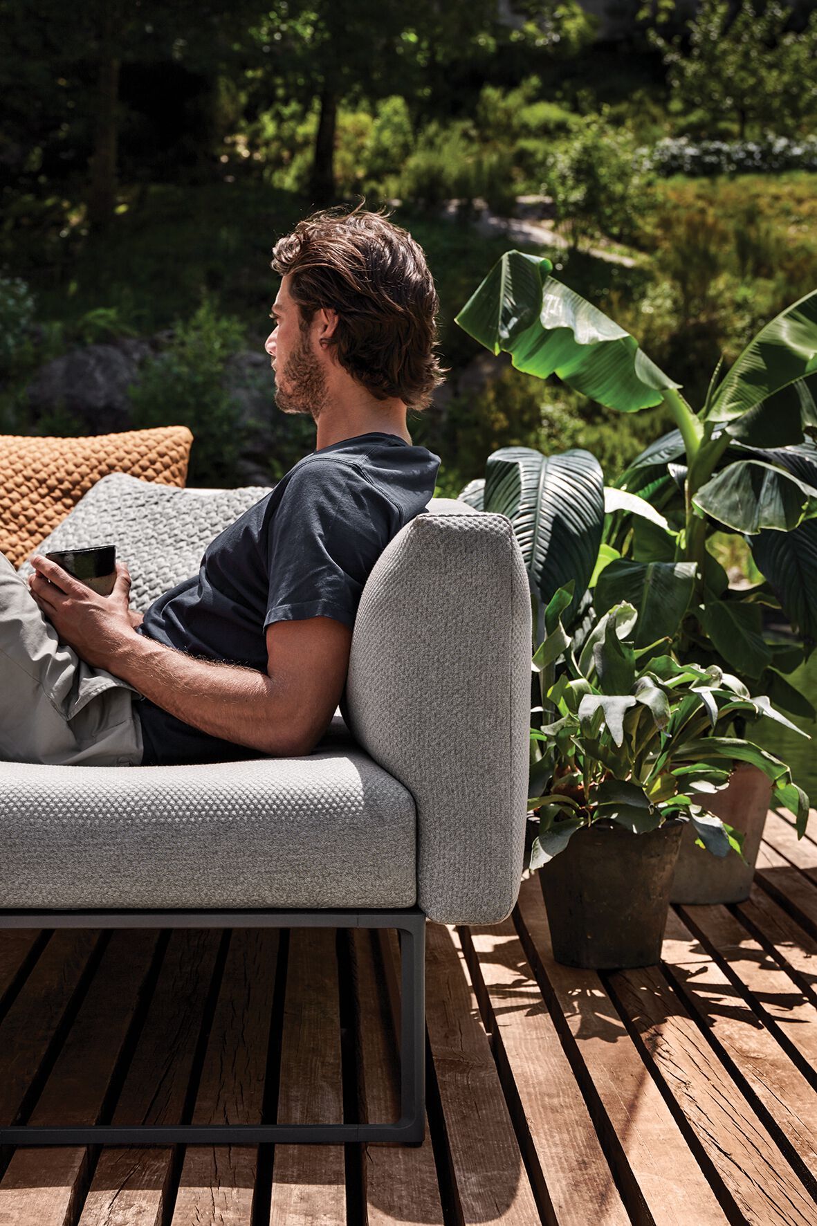 Угловое садовое кресло из ткани Gloster Майя ARCH-00051219 - Вид №10