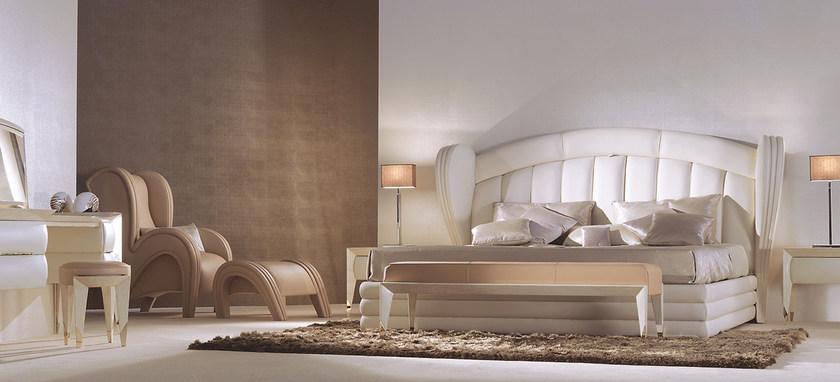 Turri Двуспальная кровать из кожи с обитым изголовьем Orion sun-id-1389430 - Вид №1