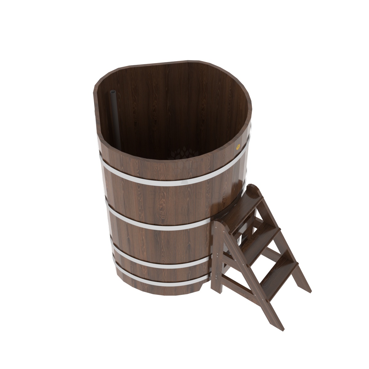 1350 Купель угловая из дуба 1,03х1,03х1,4 морёная Alyarus  - Вид №1