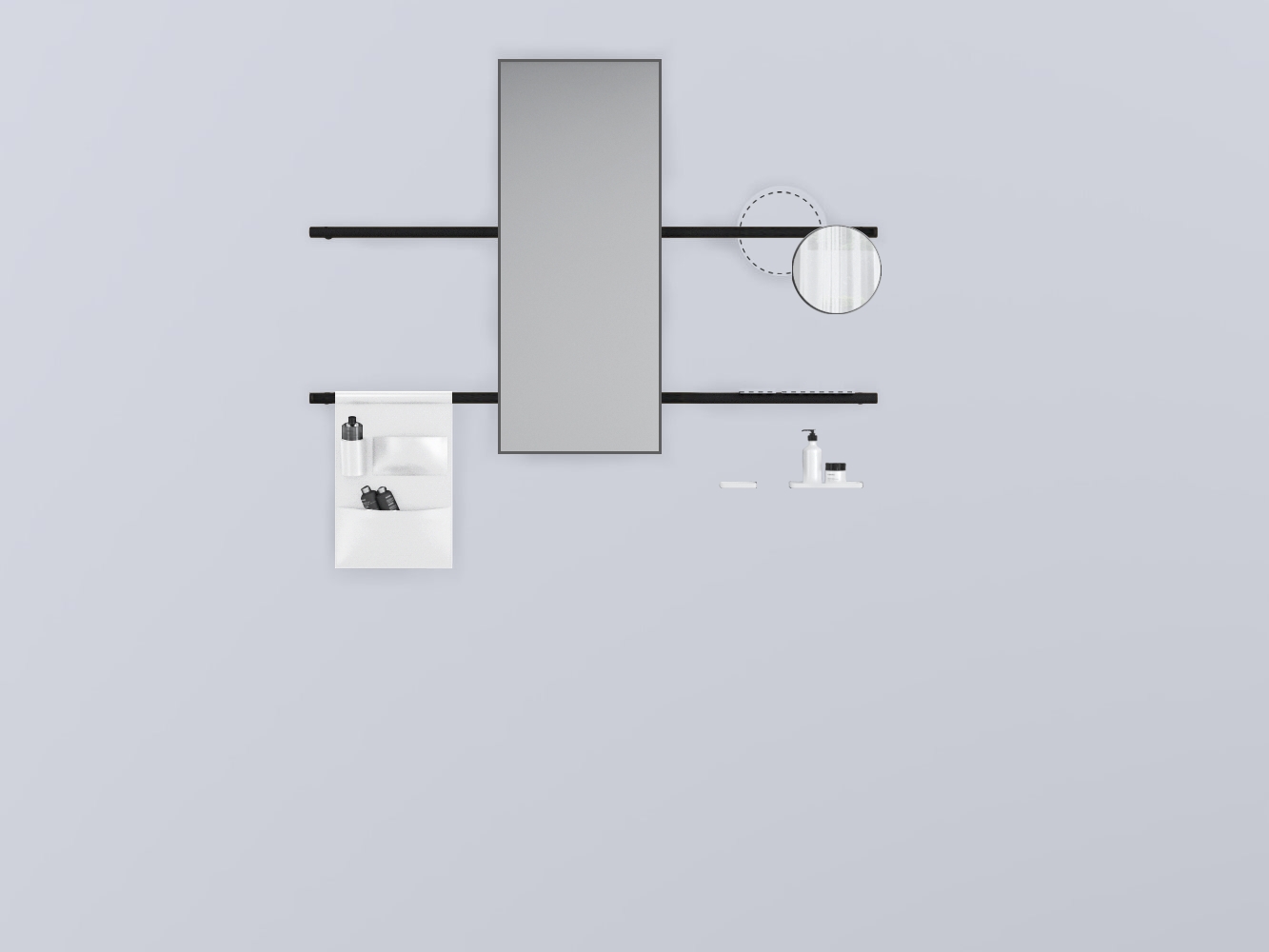SWSTR-NM+SWSPR-CM+SWSPI-CM+SWM10-BI+SWM20-BI+SWSCR-BI прямоугольный стали cielo Siwa Ceramica Cielo
