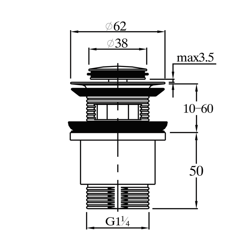 Донный клапан автомат Raiber RLST-58 RLST-58 Santreyd  - Вид №2