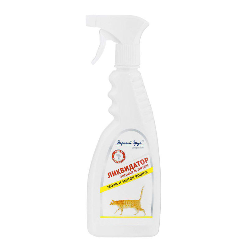 Т00009460 Спрей Ликвидатор запаха и пятен кошачьих меток 400г ВЕРНЫЙ ДРУГ 