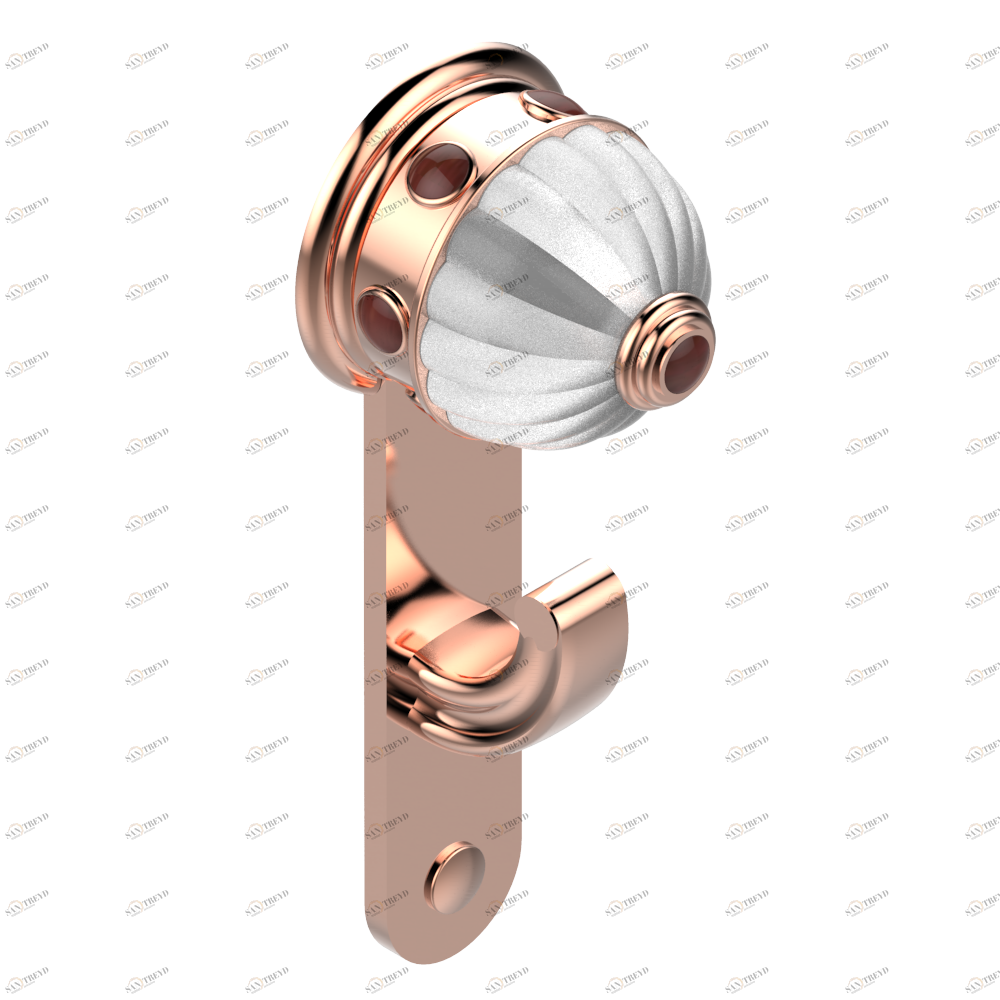 A1L-508 Крючок для халатов одинарный Thg-paris Amboise с красной яшмой Blush PVD A1L-508 CAT.F