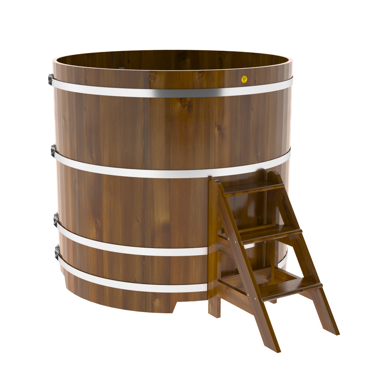 2236 Купель круглая из лиственницы Рустик d=1,50х1,4 морёная Alyarus 