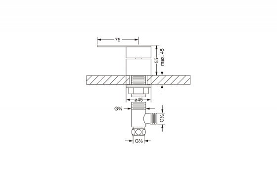 Боковой вентиль ½", для холодной воды JOERGER Plateau 630.10.340.000 - Вид №1