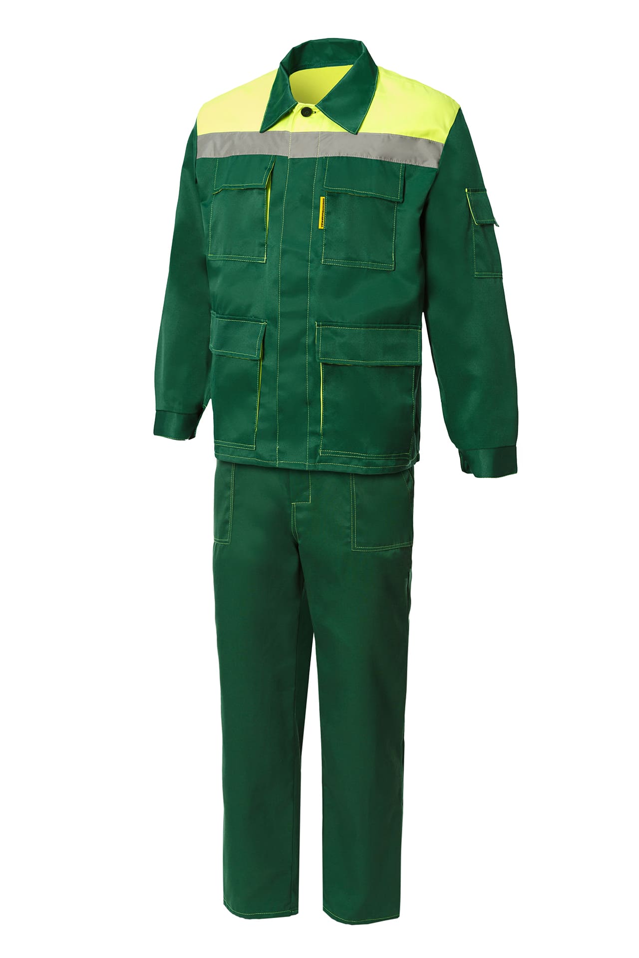 63842 Костюм "Коммунальщик" зеленый лимонный  Летняя спецодежда  размер 56-58/170-176 