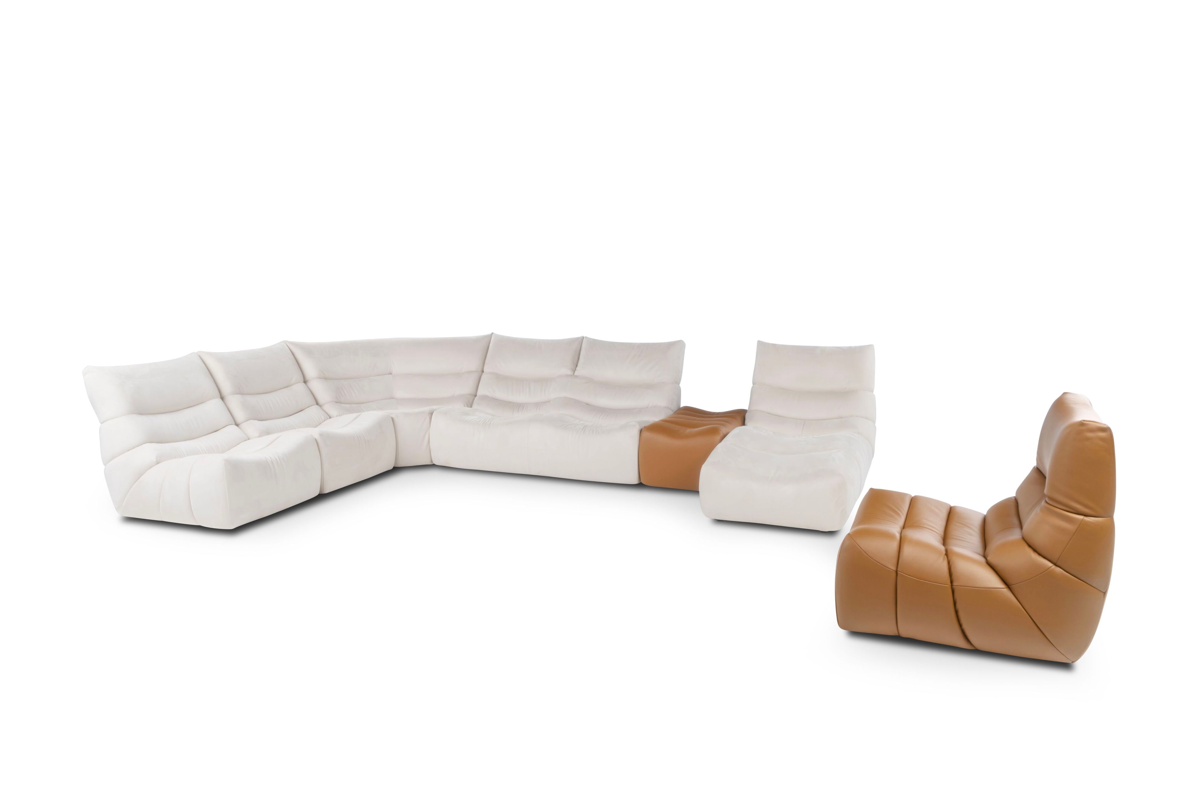 Кожаный модульный угловой диван Calia Italia Modular ARCH-00000790 - Вид №3