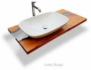 Накладная раковина на столешницу  овальная ANTICO TRENTINO Lebrìc design - legno e resina