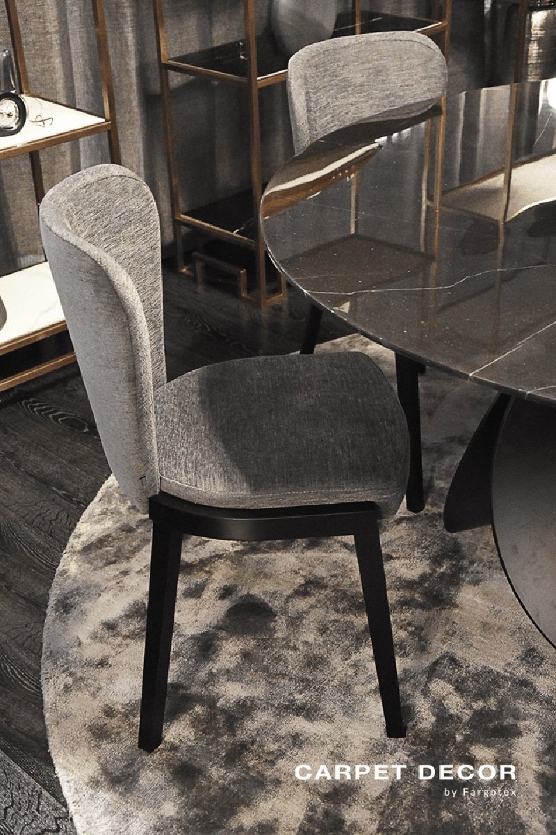 Ковер круглый серый 200 см Aracelis Steel Gray CARPETDECOR ДИЗАЙНЕРСКИЕ, HANDMADE 00-3893140 Серый  - Вид №1