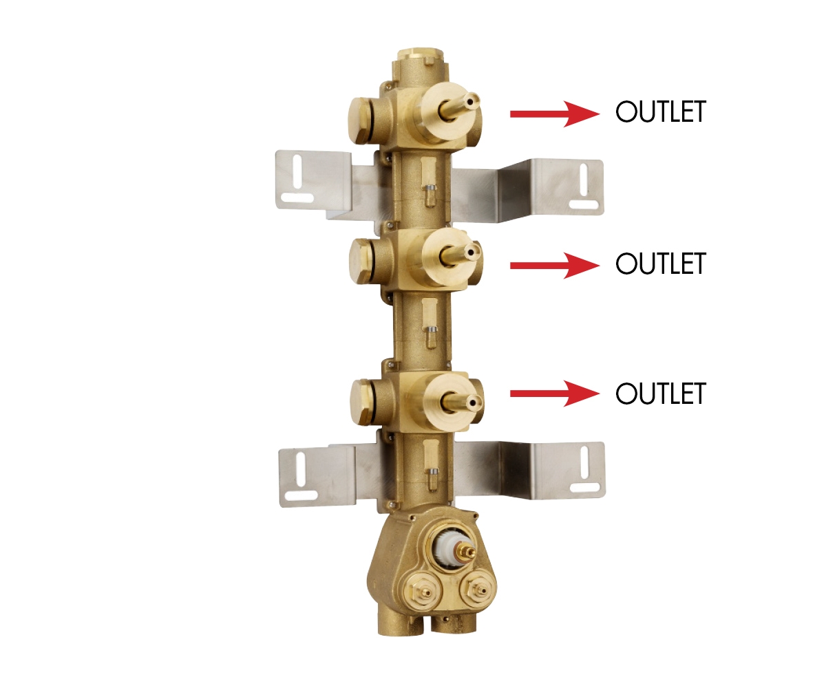 Z031205 + Z030202 000 Смеситель & запорный кран Oki 3 Outlets LP BOSSINI  - Вид №1