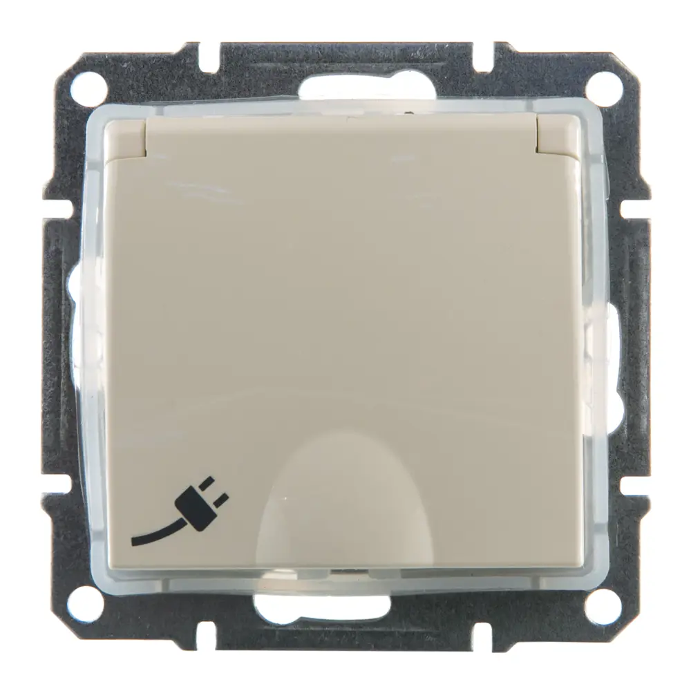 Розетка Schneider Electric Sedna с заземлением, крышка, цвет бежевый, IP44 STLM-2141276