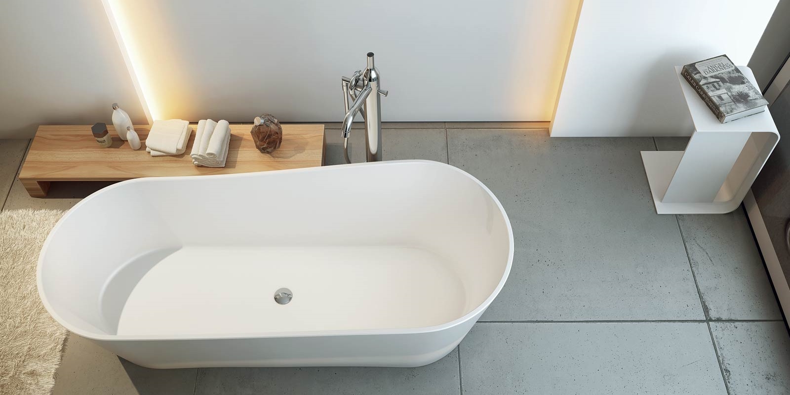 Design Ванна из Corian 1700x700x500 Provence Lite 3 белая MOMA Design PRV2B1800 - Вид №1