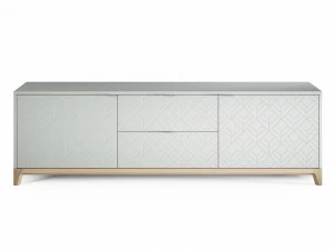 Тумба под телевизор с ящиками осветленный дуб Case №2 THE IDEA  210278 Белый