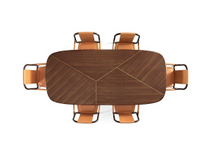 Прямоугольный стол с ореховой столешницей Canaletto