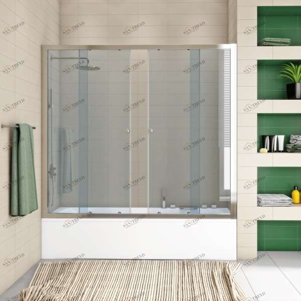 200X160GV864 Душевое ограждения на борт вынны GUTEWETTER Германия SHAPE