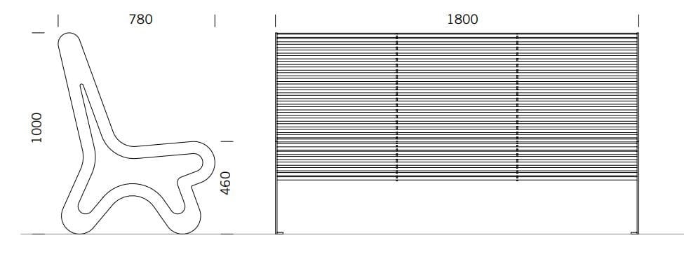 Скамья из нержавеющей стали со спинкой BENKERT BANKE Siardo ARCH-00080277 - Вид №5