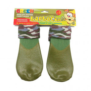 ПР0044383 Носки для собак высокое латексное покрытие, зеленые, размер 5 БАРБОСки