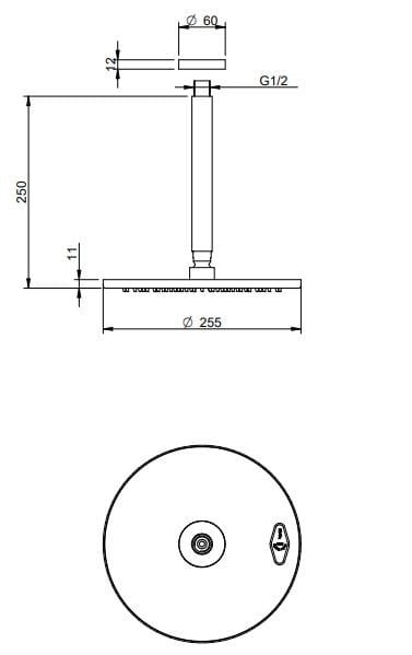 Набор для душа из нержавеющей стали с одной ручкой Rubinetterie Treemme 40 мм ARCH-00018706 - Вид №2