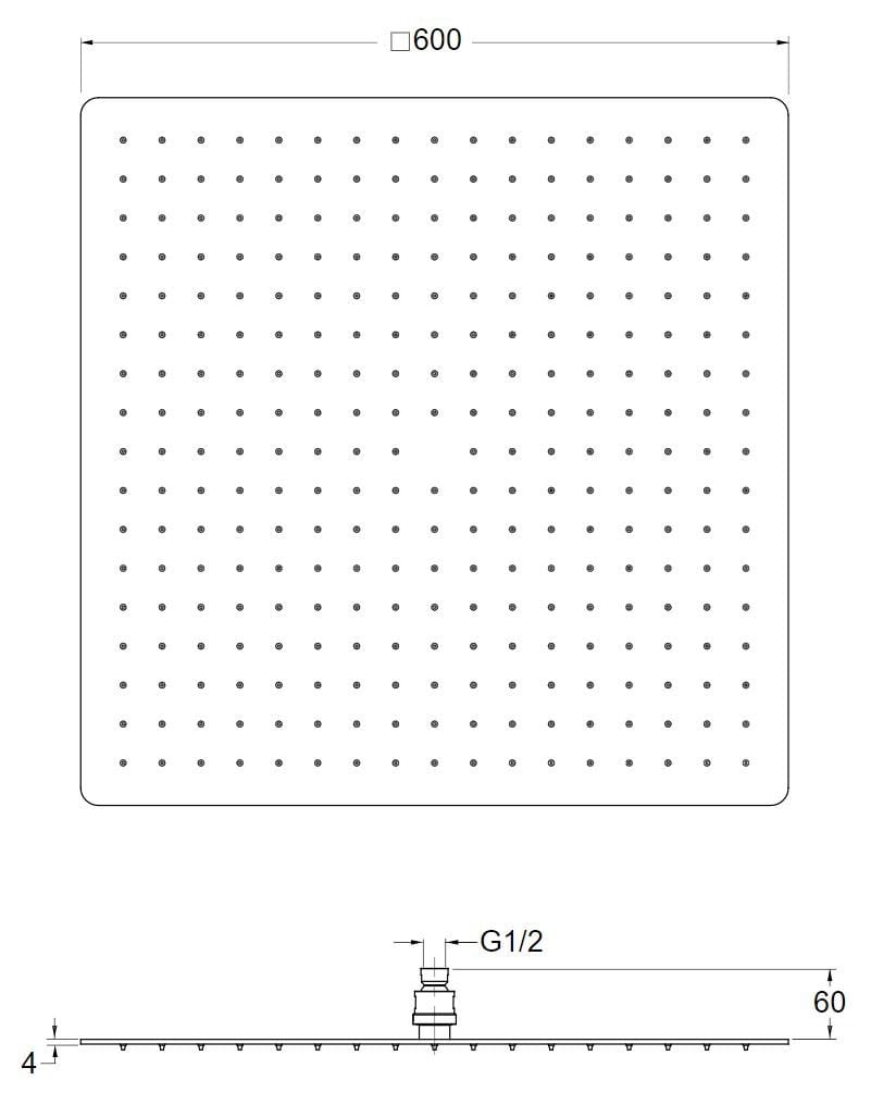 Квадратная потолочная душевая головка CRISTINA Rubinetterie душевые головки и рычаги-Shower &amp ARCH-00013107