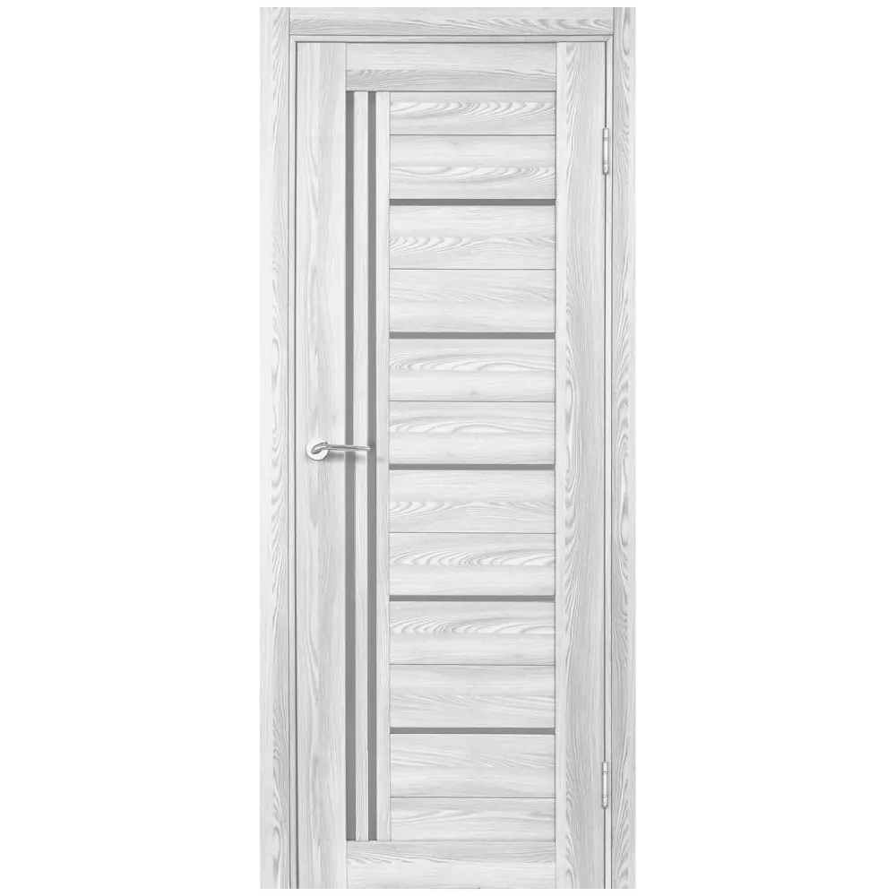 Комплект двери Новара Вертикаль остекленная 80x200 см ПВХ цвет ривьера айс без доборов PORTIKA STLM-2167557