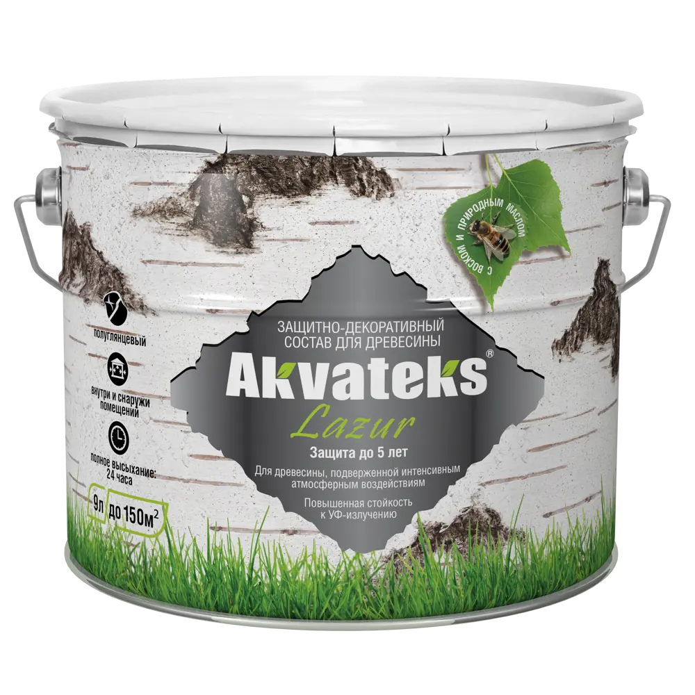АКВАТЕКС Антисептик для дерева лессирующий Сосна 9 л - защита и декор 82603249 STLM-0031256 - Вид №1