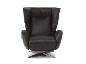 Кожаное вращающееся кресло с подставкой для ног