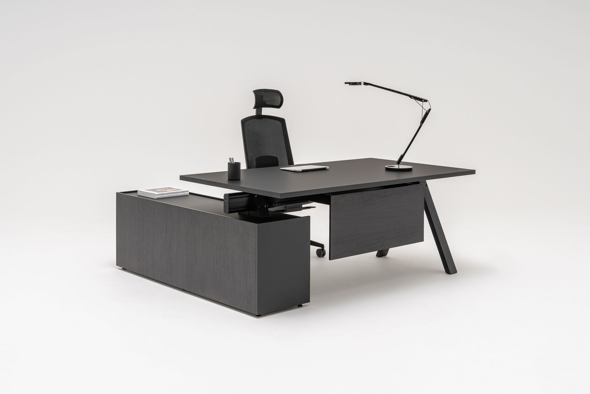 Деревянный угловой секционный стол со встроенной полкой MDD Viga ARCH-00080022 - Вид №33