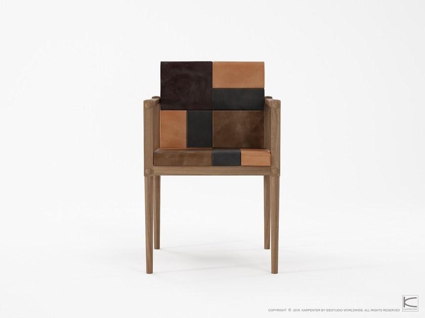 KARPENTER Мягкое кожаное кресло с подлокотниками Katchwork sun-id-1459147 - Вид №2