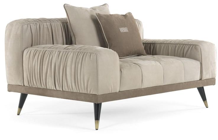 Gianfranco Ferré Home Мягкое кресло из нубука с подлокотниками Highlander Hig.221.b - Вид №1