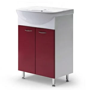 Тумба Уют 60 /красная/ с умывальником Уют 60