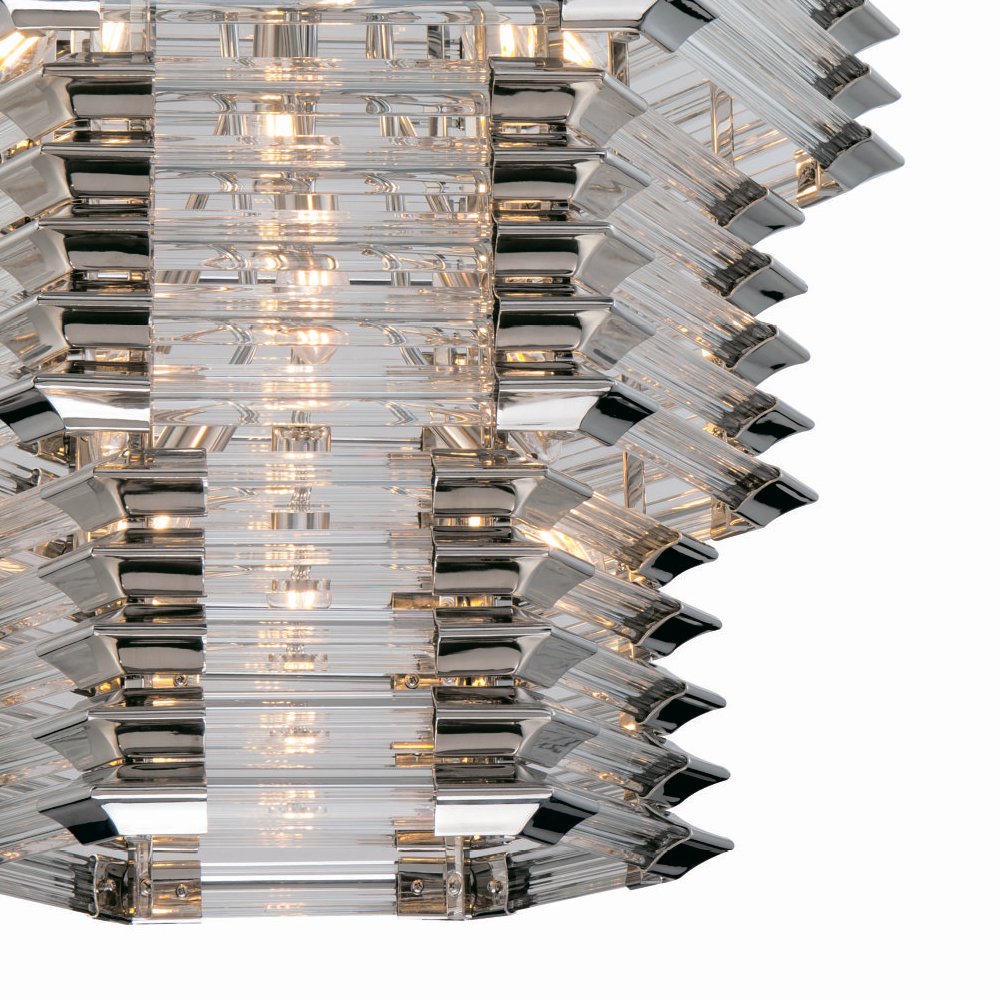 Светильник подвесной 51х60 см никель Wren KG0970P-12 nickel DELIGHT COLLECTION ДИЗАЙНЕРСКИЕ 00-3883091 Прозрачный;серебро  - Вид №1