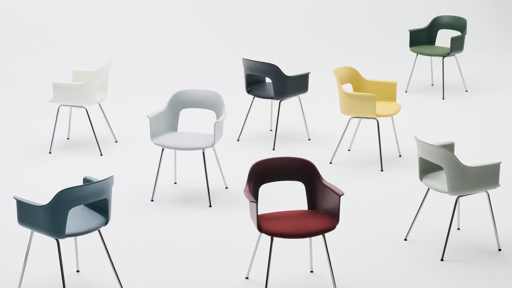 Стул из полипропилена с мягким сиденьем с подлокотниками Hay макет ARCH-00119434 - Вид №24