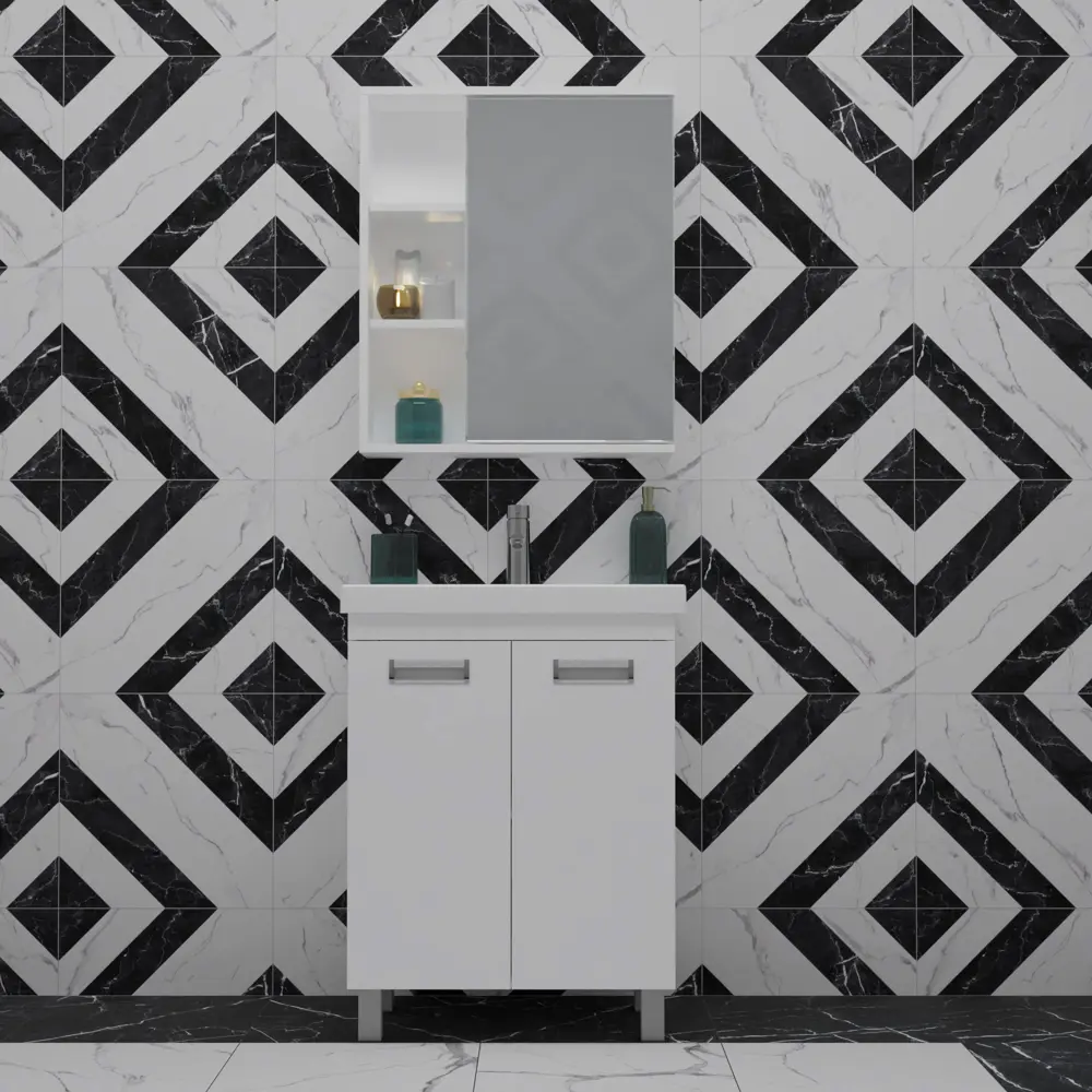 Тумба Vigo Milk 60 56.6x43.4x70 см с раковиной Cersanit Colour керамика 60 см цвет белый STLM-2022013 - Вид №3