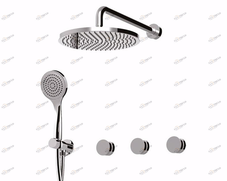 Rubinetteria Giulini Встроенный душевой набор с переключателем, лейкой и ручным душем Myring Fmr0115w2kb