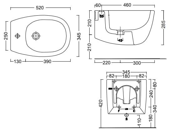 Керамическое подвесное биде Nic Milk ARCH-00094657 - Вид №6
